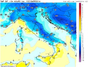 Calo termico fino a 8-10° sull'adriatico . ( by meteogiornale)